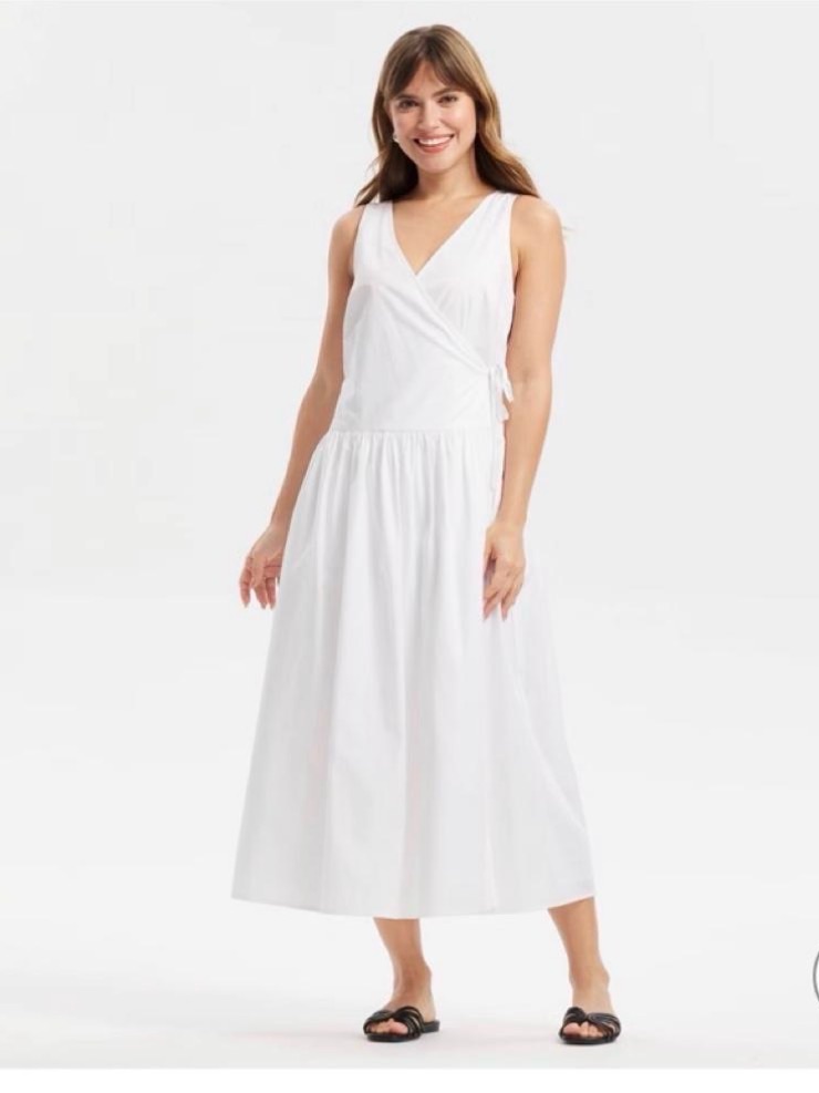 Classic White Wrap Maxi Dress - Women